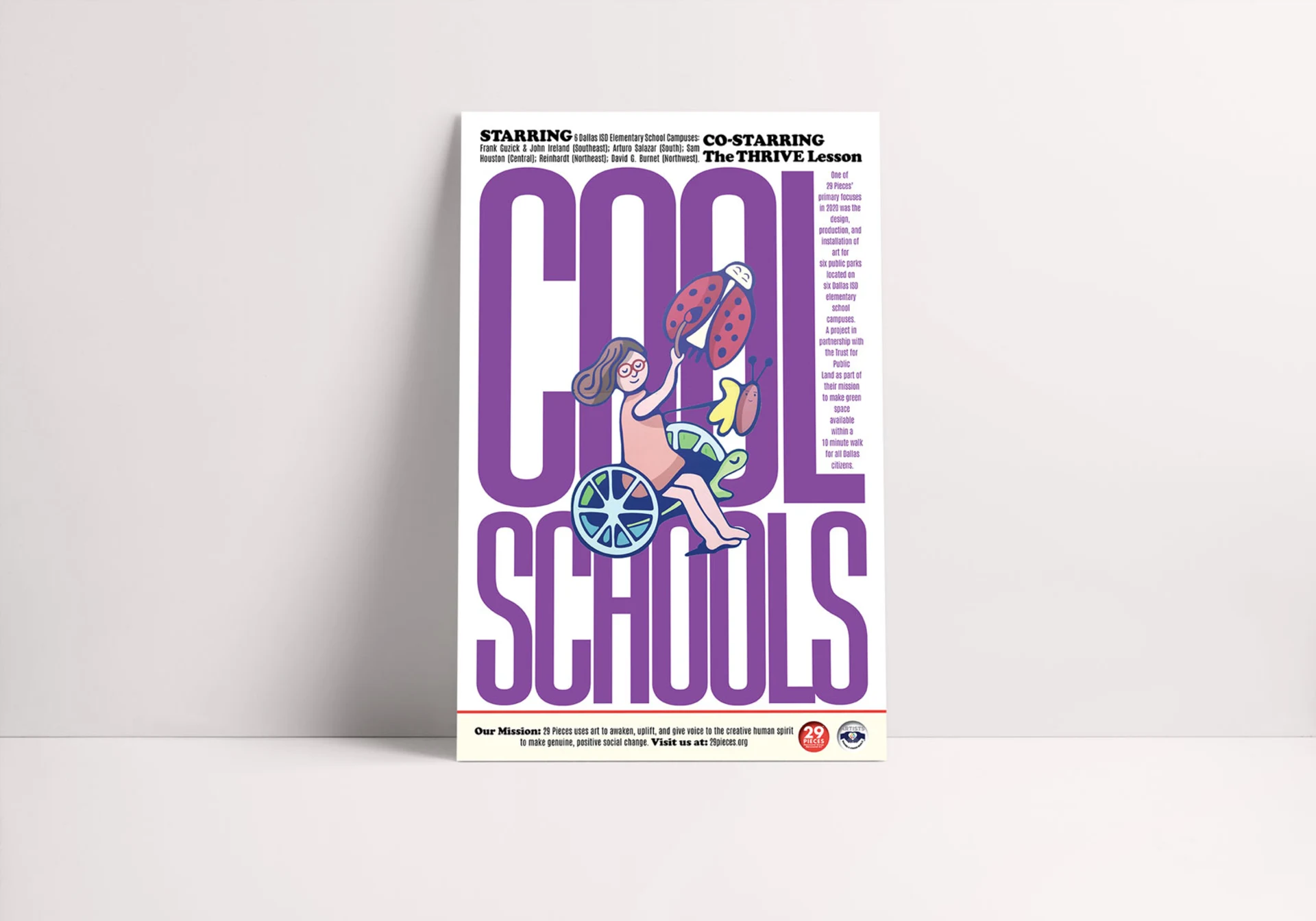 Mockup of the Cool Schools poster.