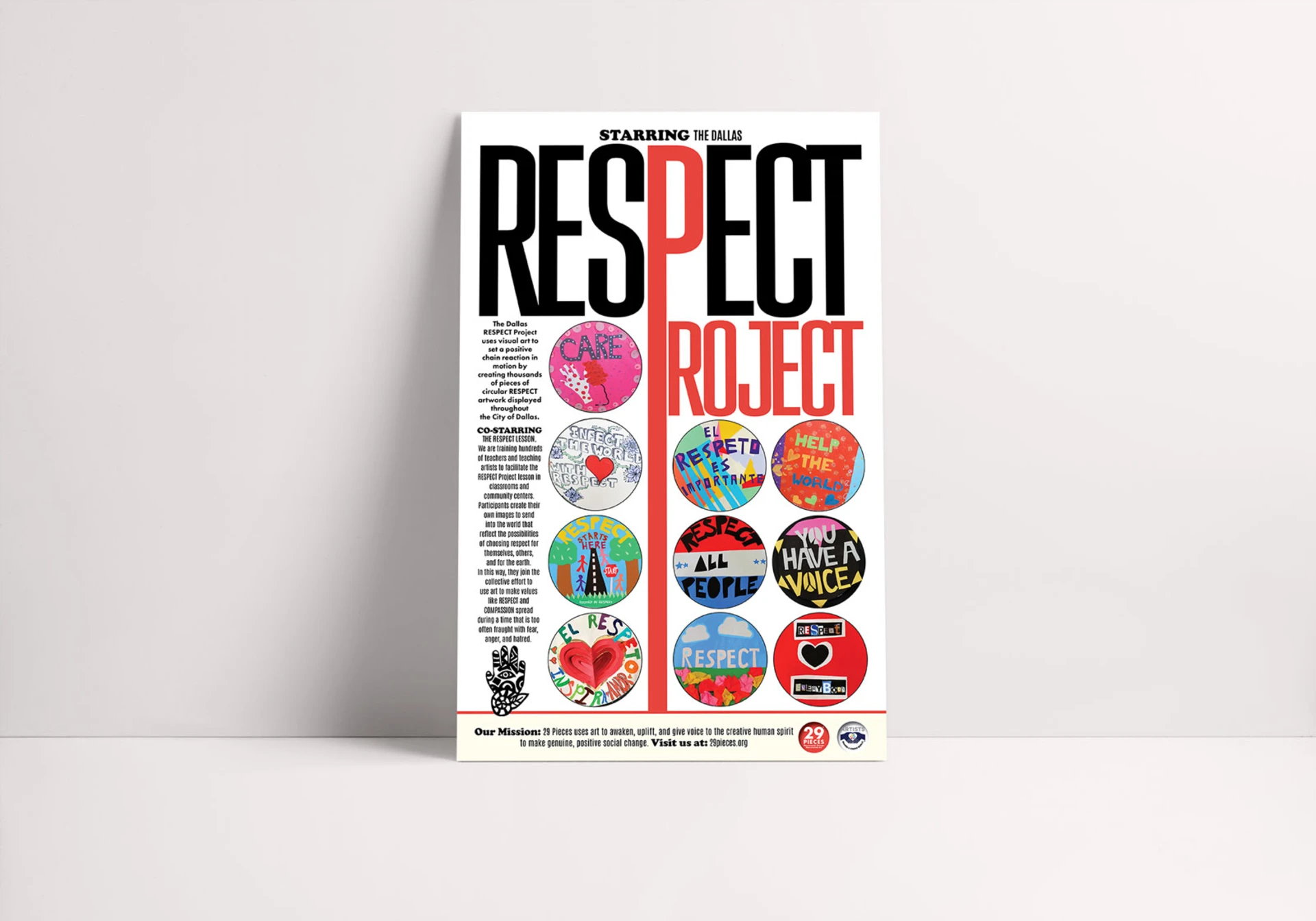Mockup of the The Dallas Respect Project poster.