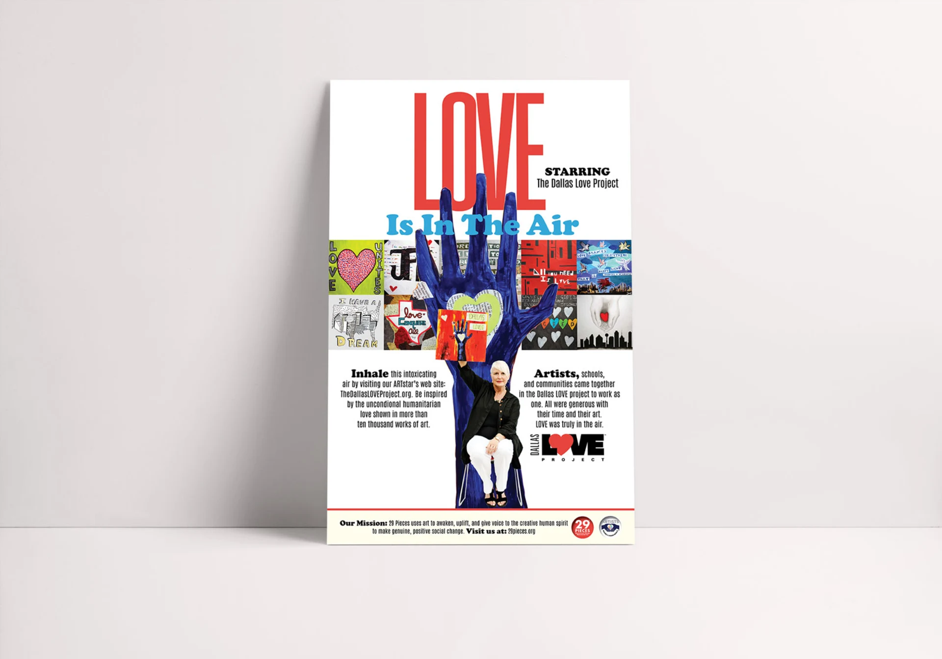 Mockup of The Dallas Love Project poster.