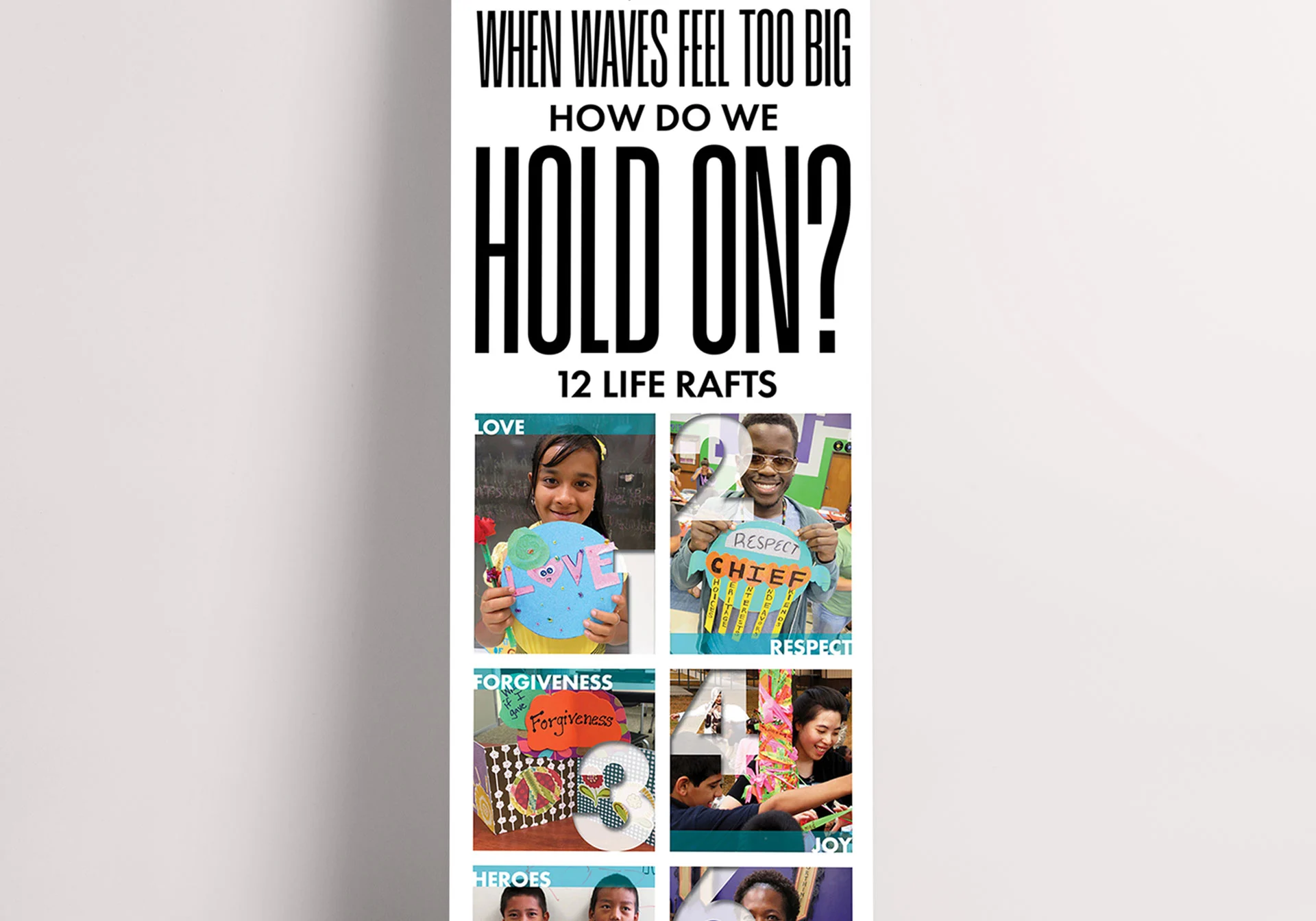 Mockup showing a section of the Life Rafts poster.